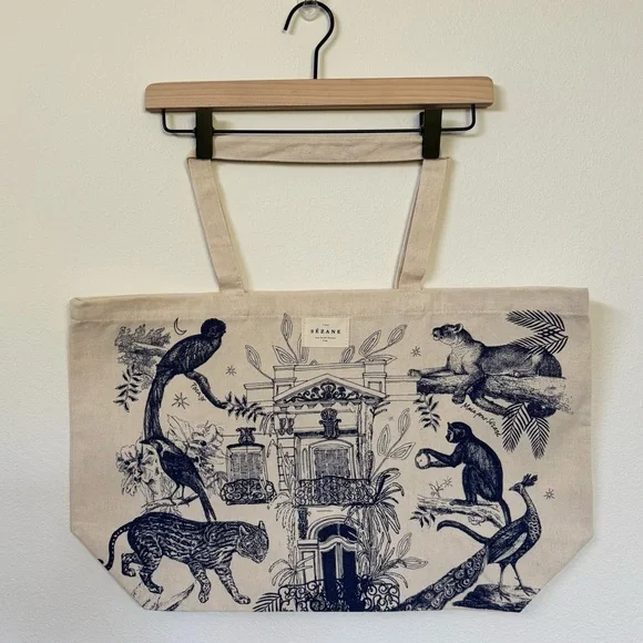 Sezane Navy and Cream Tote NWOT - Picture 1 of 3